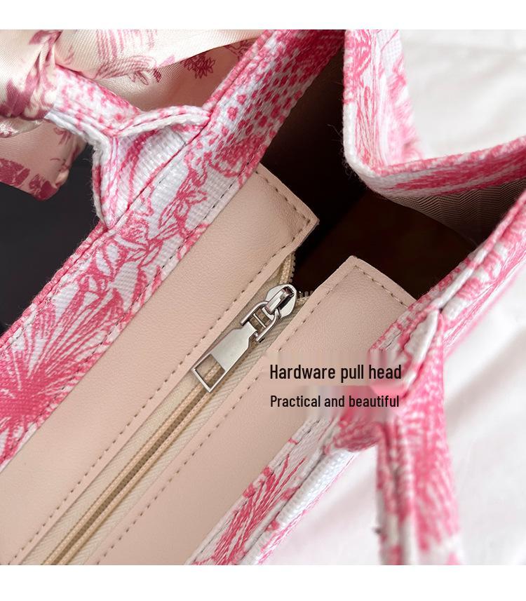 2025 Women's Large Capacity Fashion Tote: Simple Print Handbag & Souvenir Shopping Bag