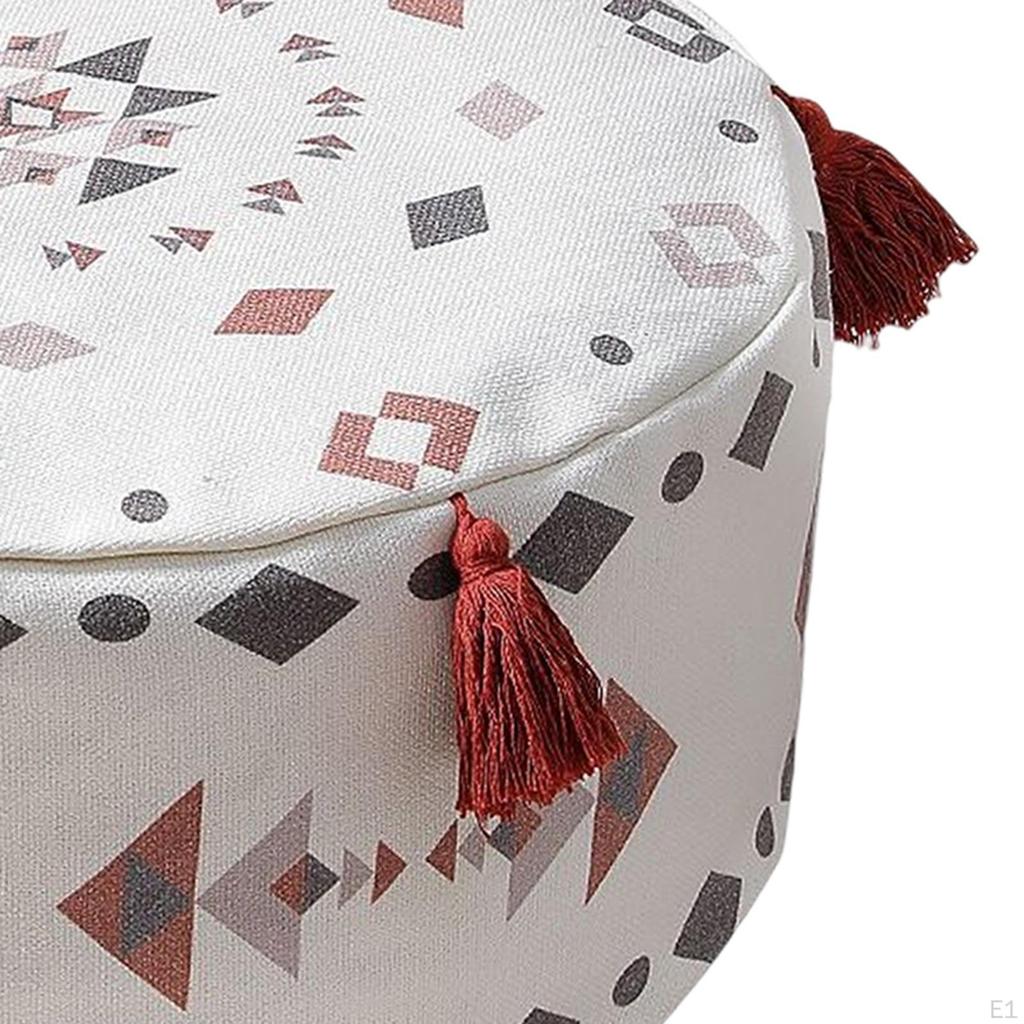 Handmade Unstuffed Pouf Cover Footstool for Bedroom Living Room Decoration