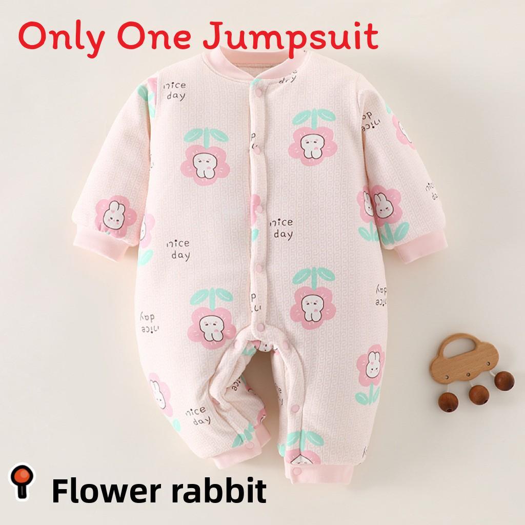 Winter Baby Onesie With Thick Cotton Layer For Newborns Girl Boy Safe For Winter
