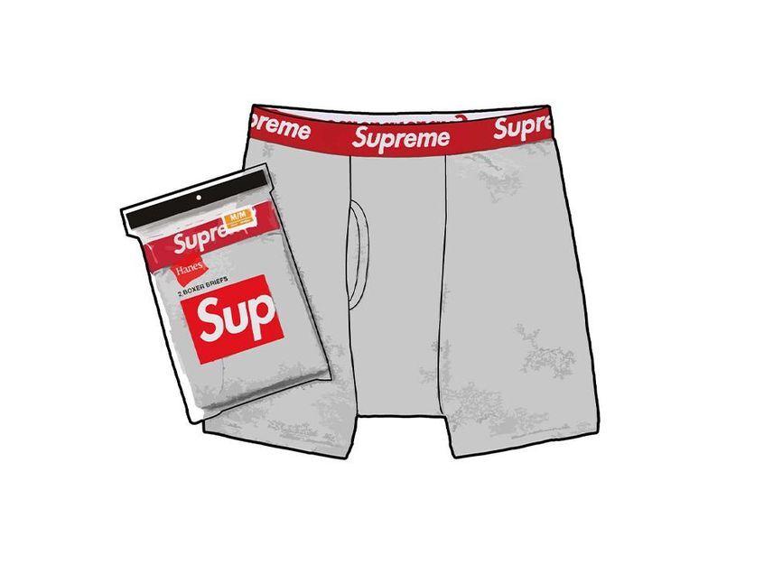 Supreme Hanes Боксеры 2 шт. Серо-меланжевый S