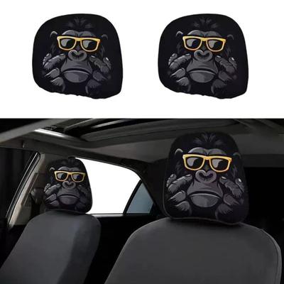 Funny Car Headrest Covers, Spooky Pattern Seat Headrest Protector, Universal Breathable Stretchy Car Interior Accessories