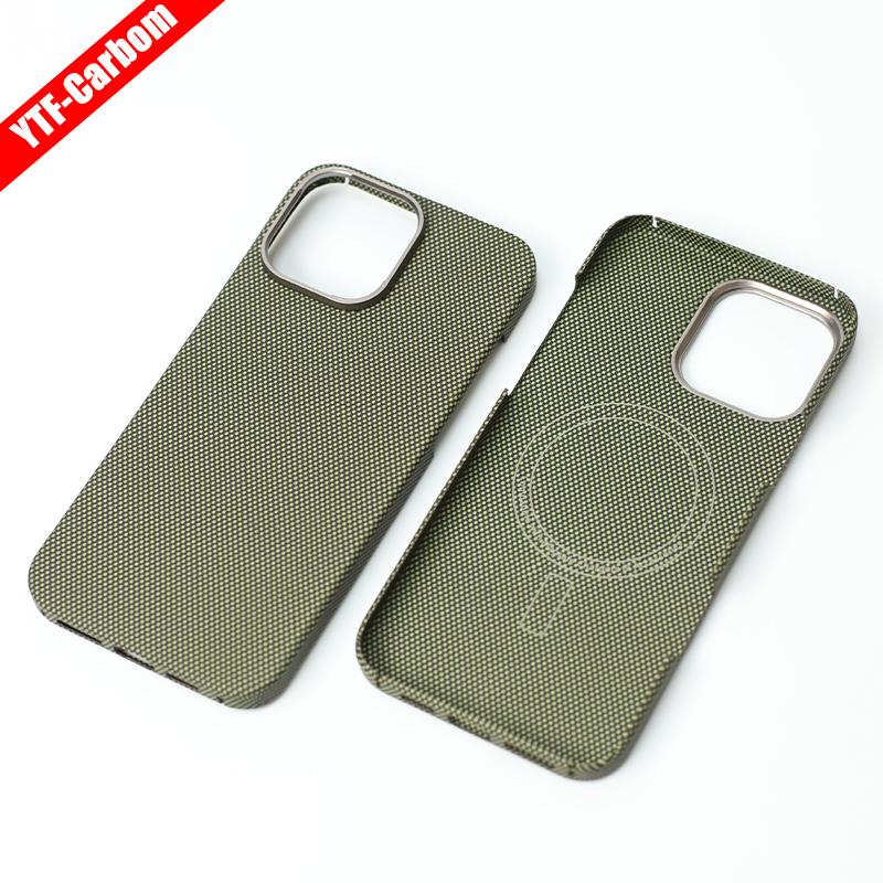 YTF-Carbon for iPhone16Promax Carbon Fiber Mobile Phone Case Aramid Fiber Magnetic 16Pro Protective Case Business 16plus