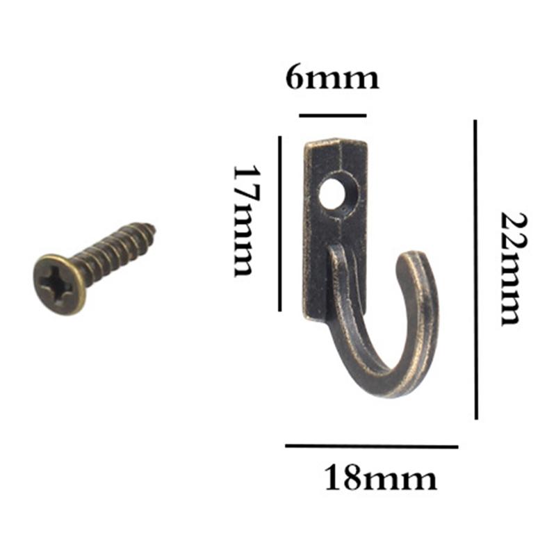 50pcs Zinc Alloy Hooks Hanging Clothes Robe Hat Keys Holder Organizer Wall Mounted Display Furniture Accessories
