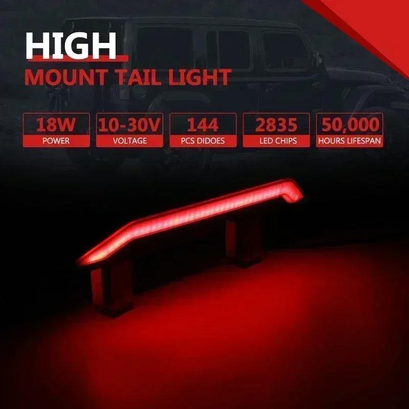 Car LED High Mount Brake Light Car Tail Lights Third Brake Lamp Signal Light For Jeep Wrangler JK 2007-2018/JL 2018-2023