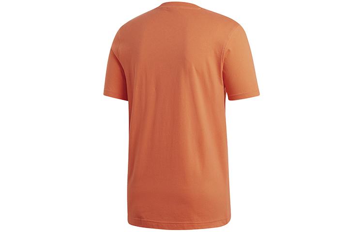 adidas Originals Trefoil T Shirts Men's Orange Yellow Crew Neck Moderate Straight Fit DZ4572