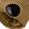Knitted Hat Glasses Decor Stretchy Soft Plush Lining Casual Ears Protection Solid Color Autumn Winter Women Men Skull Beanie Cap Streetwear