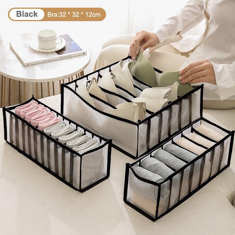 Multifunctional Folding Fabric Storage Box Drawer-Style for Underwear & Socks Organizing Case for Home Wardrobe