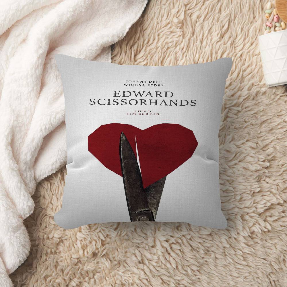 Movie E-Edward S-Scissorhands Cushion Cover Car Throw Pillow Case For Sofa Car Christmas Gift 40X40Cm 45X45Cm