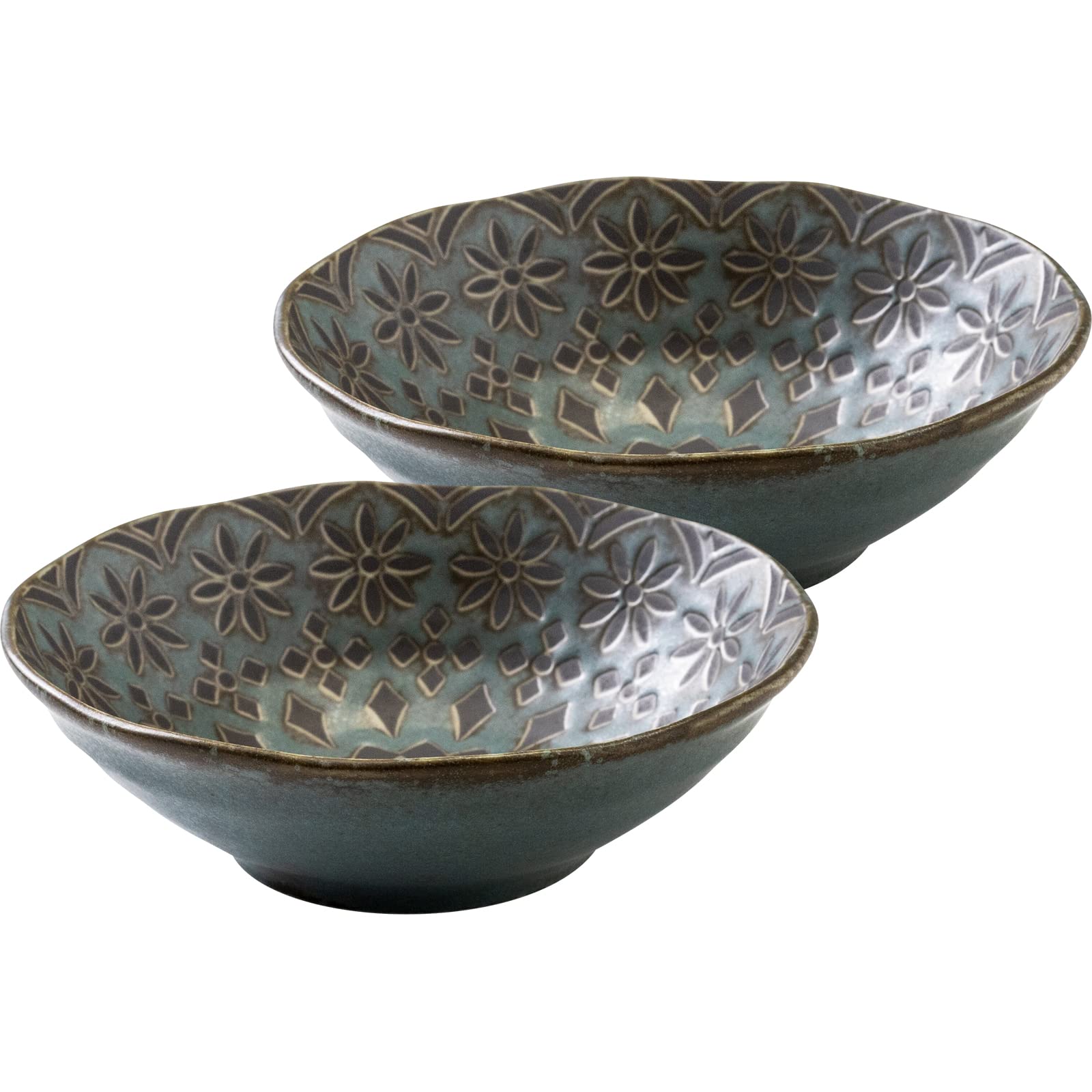 

Minoru Pottery Mino Ware Zahra 140 Bowl Turquoise Set of 2