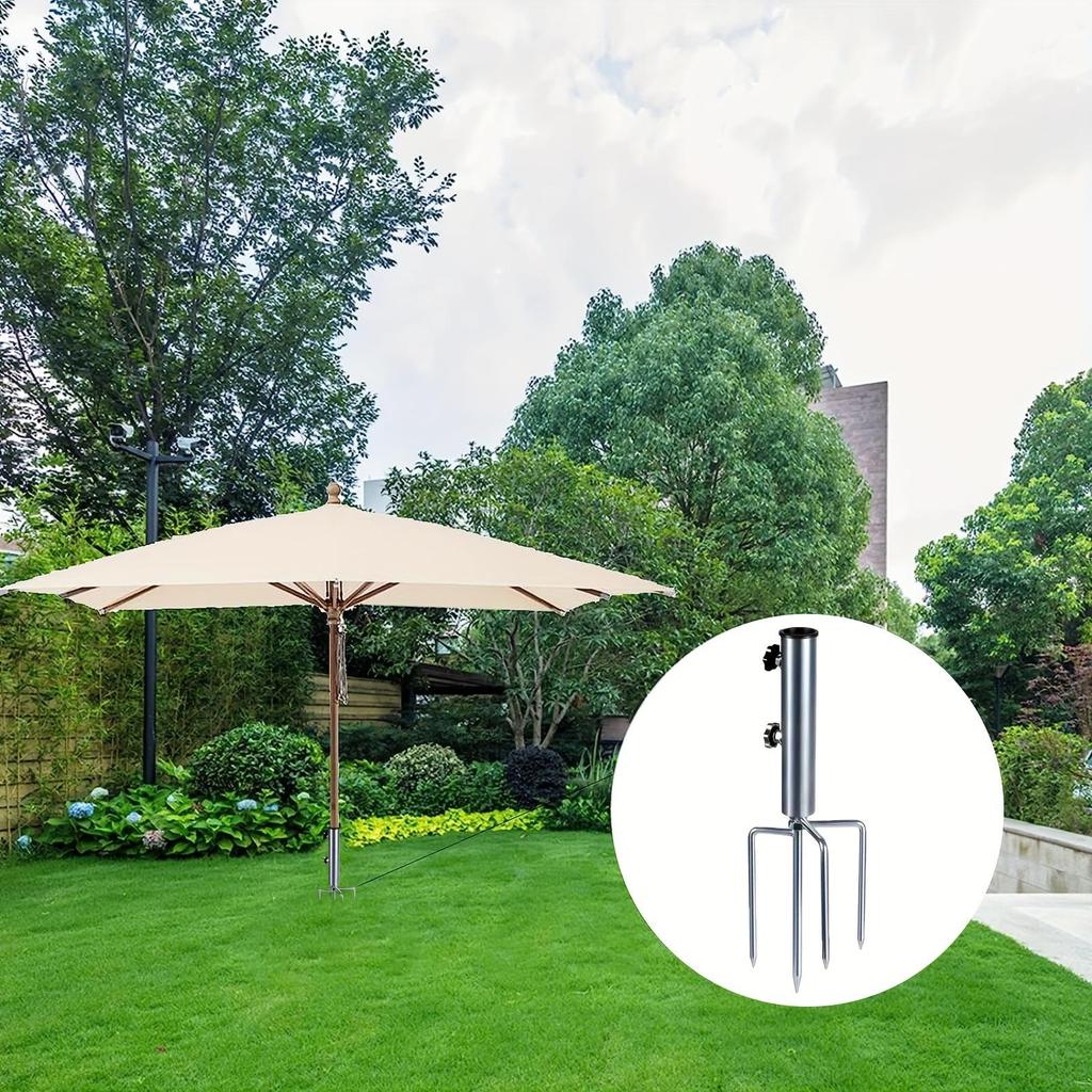 Outdoor Sun Umbrella with Ground Insert Stand - Beach, Fishing, Large Umbrella Fixing Accessories