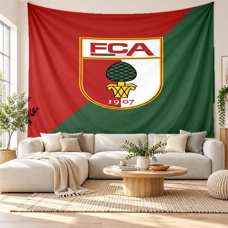 FC Augsburg FC Wall Tapestry, Soft Fabric Wall Hanging, Decorative Backdrop For Bedroom Home Wall Art
