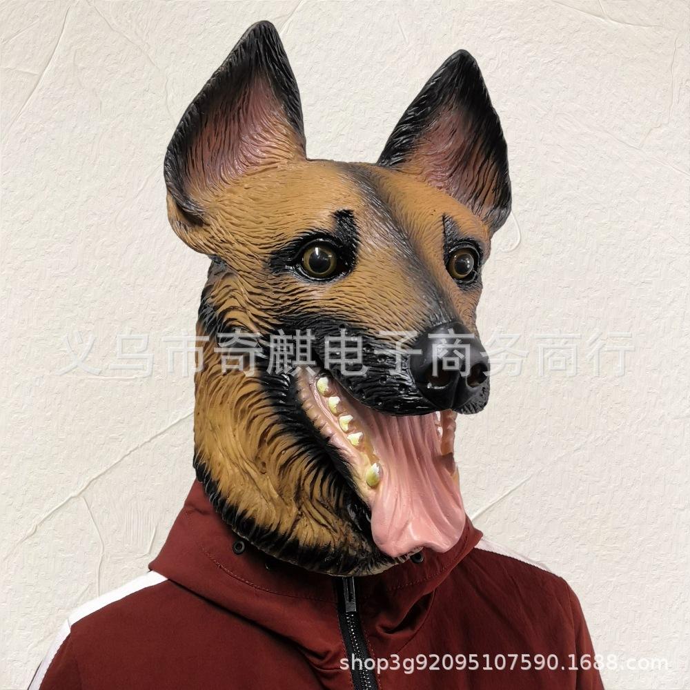 Halloween Animal Husky Dog Head Mask Shepherd Dog Animal Latex Headgear Wolf Dog Costume Props Shepherd dog