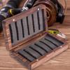 Doppelseitige Taschen Fliegenfischen Box Behälter Holz Angelgerät Box Angelgerät Haken Organizer Aufbewahrungskoffer