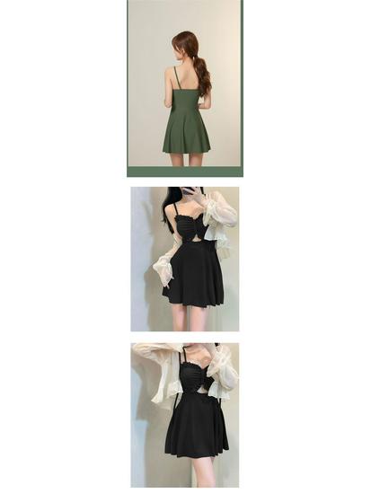 2024 Stylish Two-Piece Swimwear Set: Slimming, Belly-Covering, and Sun-Protective Skirt Design