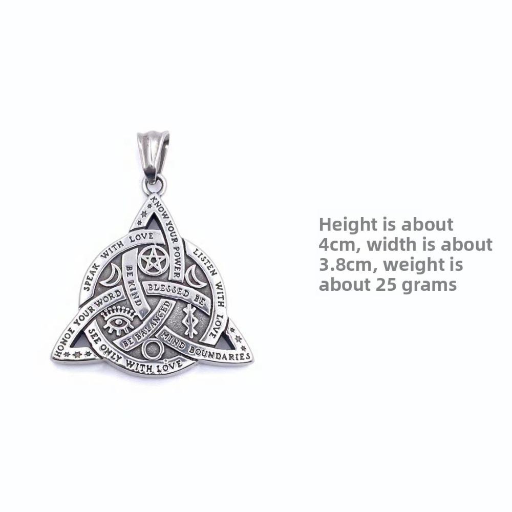 Trendy Viking Sun Tarot Triangle Pendant Titanium Steel Necklace Stainless Steel Jewelry Gift