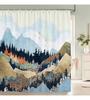 Waterproof Polyester Fabric Shower Curtain Japanese-Style Waves Samurai Landscape 3D Printing Bathroom Decor Shower Curtains