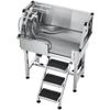 86,4 cm Hundepflege-Badebadewanne Edelstahl mit Treppe Wasserhahn Duschkopf