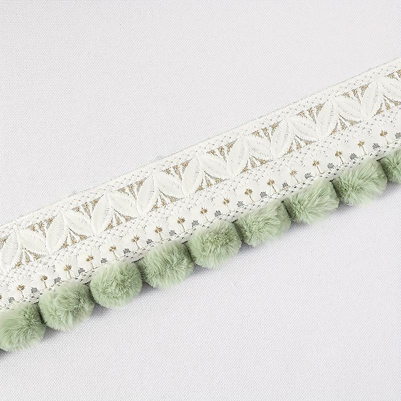 1m Band Mehrzweck Bekleidungszubehör Schal- und Kleidungsherstellung Pompom Quaste Plüschspitze Stickerei Niedlich Mehrfarbig