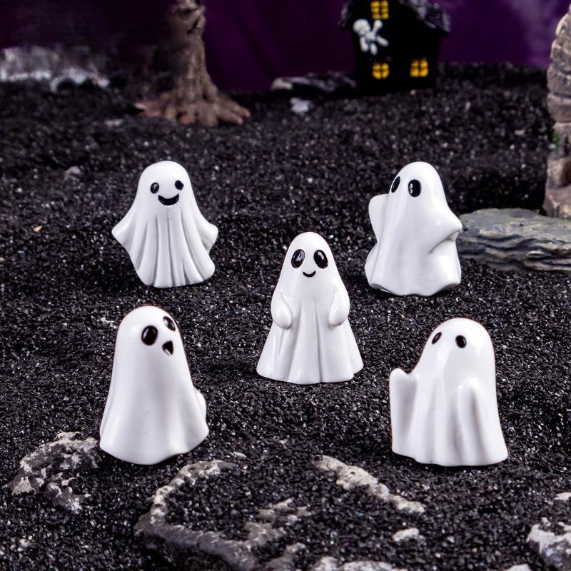 Kreatives Halloween Schwebendes Geist Desktop Dekorationselement - DIY Harzhandwerkszubehör für Heimdekoration, Praktisch