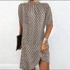 Women’s Loose Fit Batwing Sleeve Crew Neck Dress Soft Fabric Relaxed Silhouette Casual Style Above Knee Length Comfortable