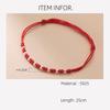 La monada 25cm Lucky 925 Silver Rope Bracelets Women Silver 8 Bead Red Thread Line String Bracelets For Women Girl Adjustable