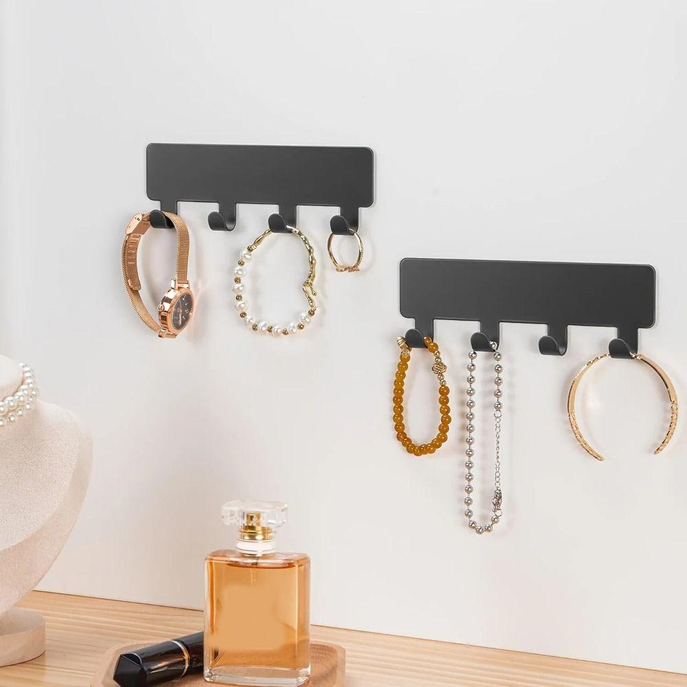 Self Adhesive Key Holder 4 Hooks Storage Hooks NEW Wall Mounted Rack  Home Organization