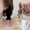 Exotic high-end fringed earrings, niche retro ethnic style earrings, French heavy industry bohemian earrings.