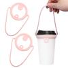 Silicone Drink Cup Holder and Cute Design for Tumblers and [Pink] Cute, Sparkling, Desks. (DRK-003)