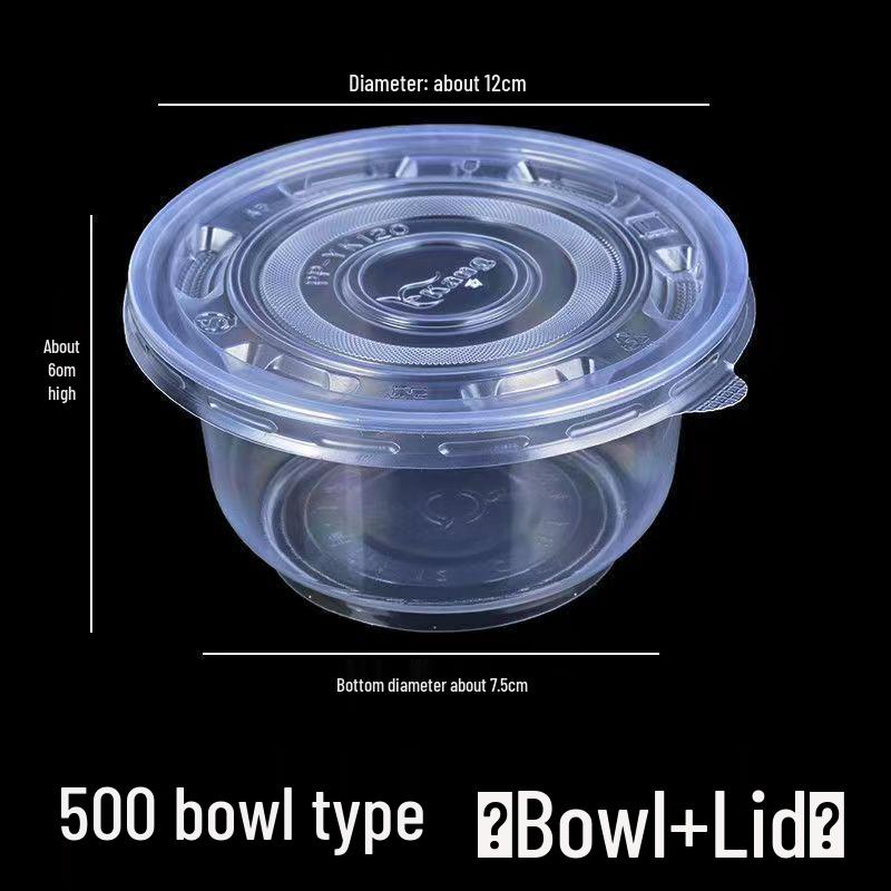 Durable Clear Disposable Plastic Bowl - High Temp Resistant, Perfect for Home & Commercial Use, No Lid Required