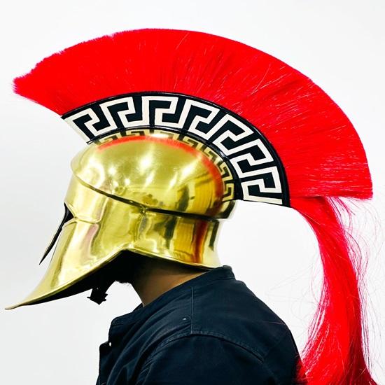 Big Corinthian Helmet Great Spartan Helmet With Red Plume Medieval Steel Helmet With Inner Liner Best Gift For Him