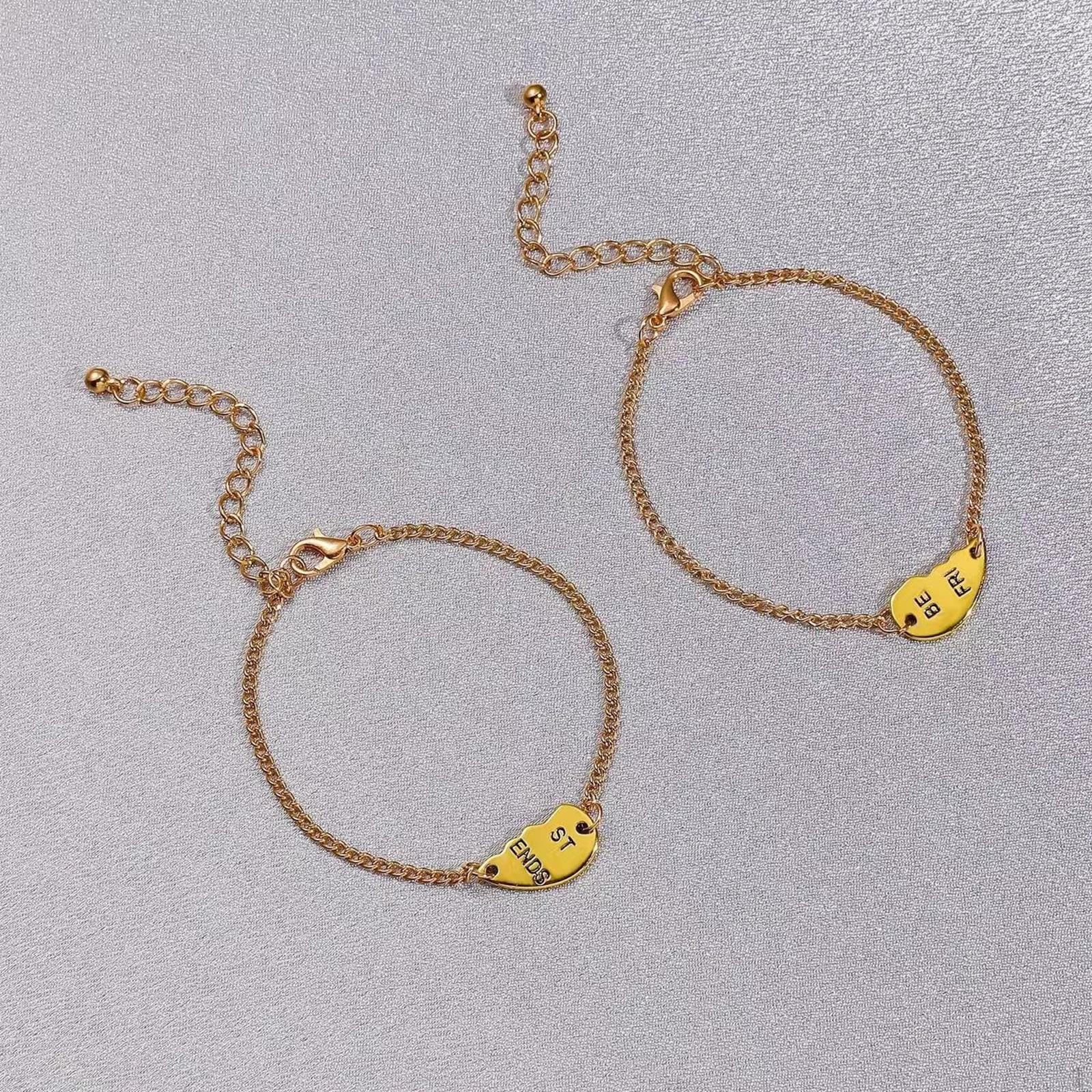 

2 шт. Браслеты дружбы, браслет из сплава, лучший друг для женщин золотой