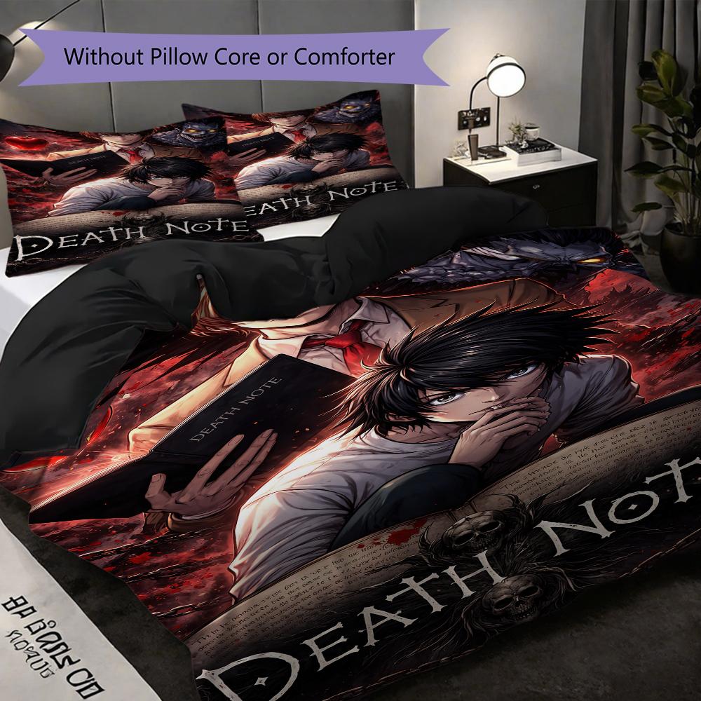 Death Note Chess Showdown Threepiece Set 1 Duvet Cover 2 Pillowcase Without Core Without Core Bedding Set Christmas Birthday Gift