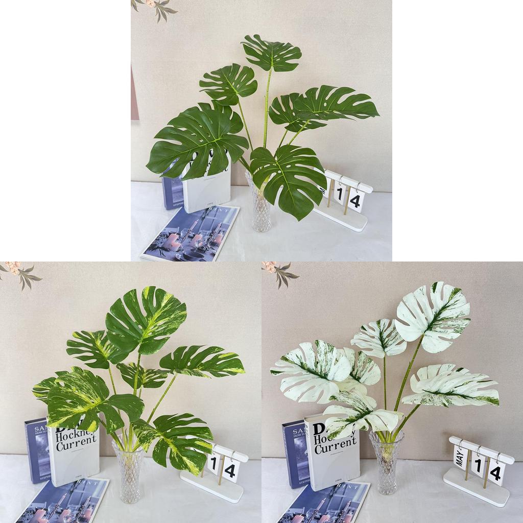 Green Leaf Artificial Plant Decor For Home Living Room Background Wall With Realistic Texture