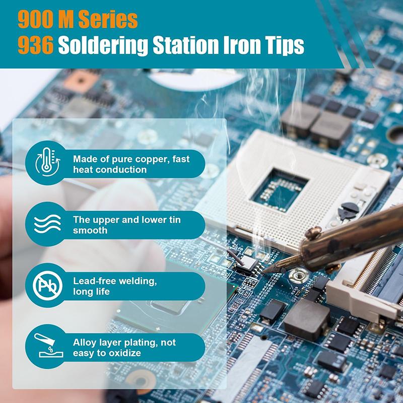 2/5/10PC 900M-T Series Soldering Iron Tips DIY Electric Soldering Iron Replacement Tip Repair Welding Tools Constant Temperature