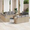 VidaXL Garden Lounge Set with Cushions 13 Pcs Beige Braided Resin 3251116