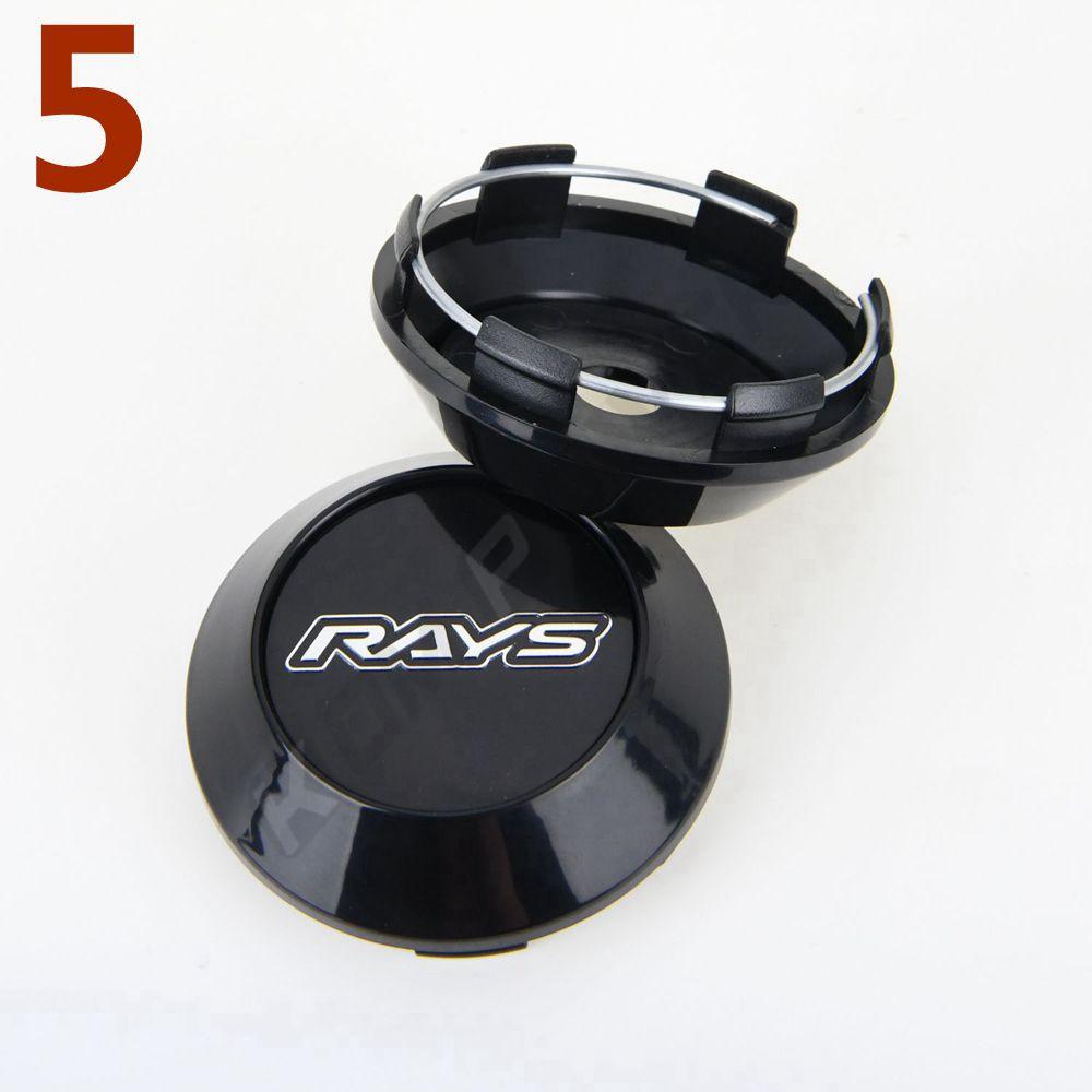 4PCS OD 68MM / ID 62MM Sport Rim Cap RAYS VOLK Racing Logo Sticker Wheel Cover Cap Wheel Center Hub Caps Silver & Black & Bronze