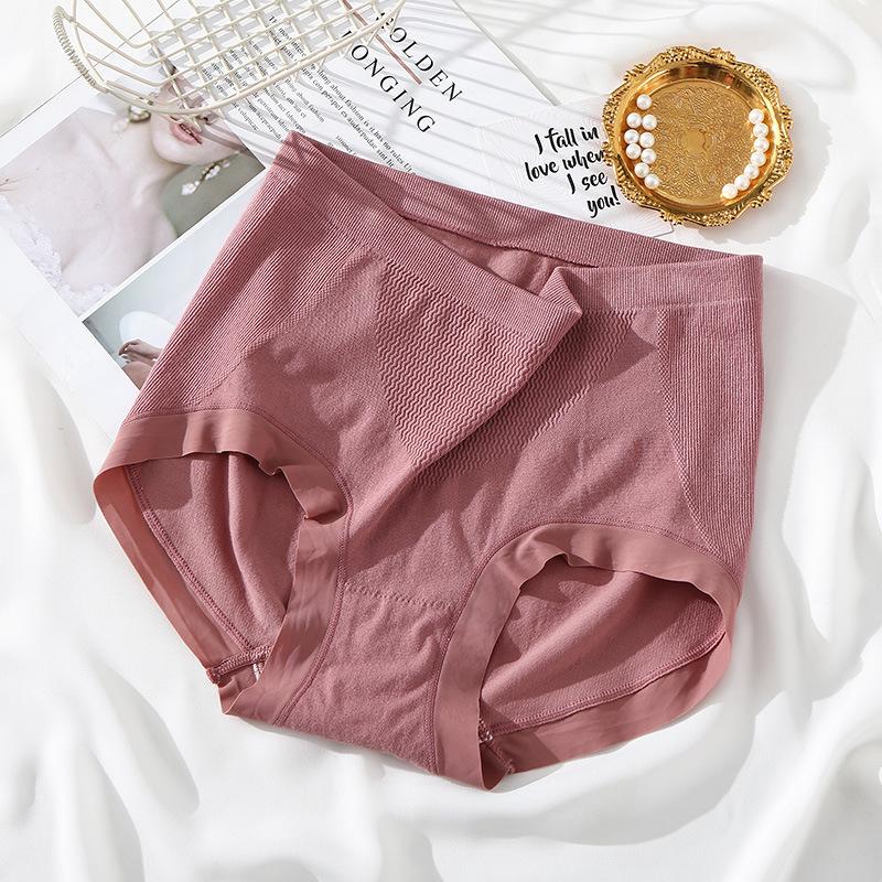 

Female Spring and Summer Simple No Trace of Abdominal Hip Breathable Skin Close High Waist Triangle Briefs one size