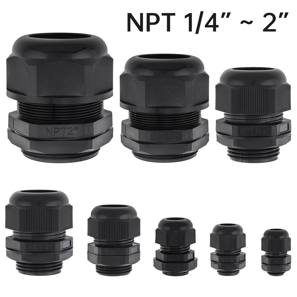Nylonová 1/4-2 palcová NPT kabelová vývodka IP68 Vodotěsná Nehořlavá Odlehčení tahu Vysoká zátěž Bezpečné těsnění