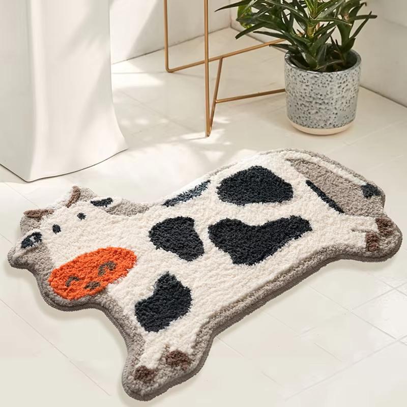 Cow Print Bathroom Mat Plush Soft Bath Mat For Tub Edge Home Decor Rug For Children's Room Home Decoration