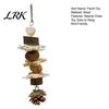 Natural Bird Chew Toys Parrot Toy, Pine Cone Wooden Blocks Dried Fruit Toy Enrichment Cage Accessories for Small Medium Parrots Foraging Biting