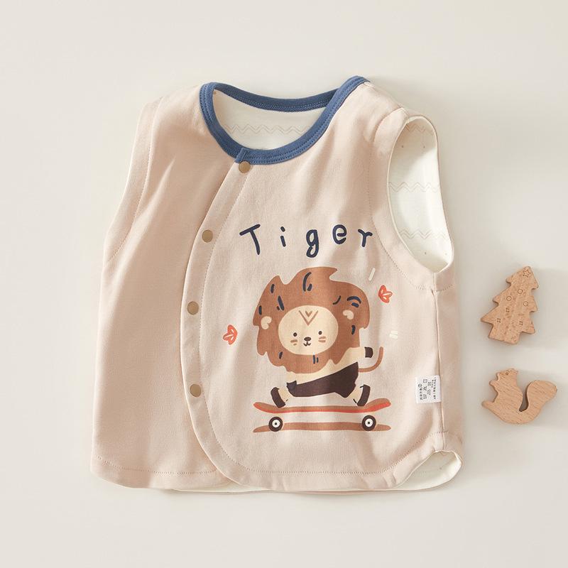 Double-Layer Pure Cotton Baby Cardigan: Winter Vest for Boys & Girls