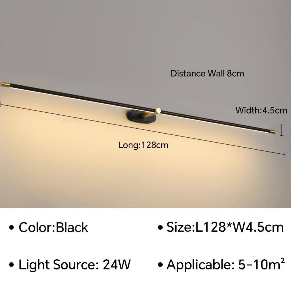 Nordic Slim Wall Sconce Lamp Bathroom Mirror Light