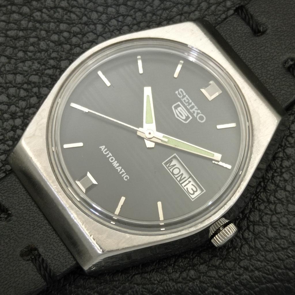 Seiko 5 AUTOMATIC 6309A VINTAGE JAPAN MENS BLACK COLOR DIAL WATCH A701543-5 R206b-a701543