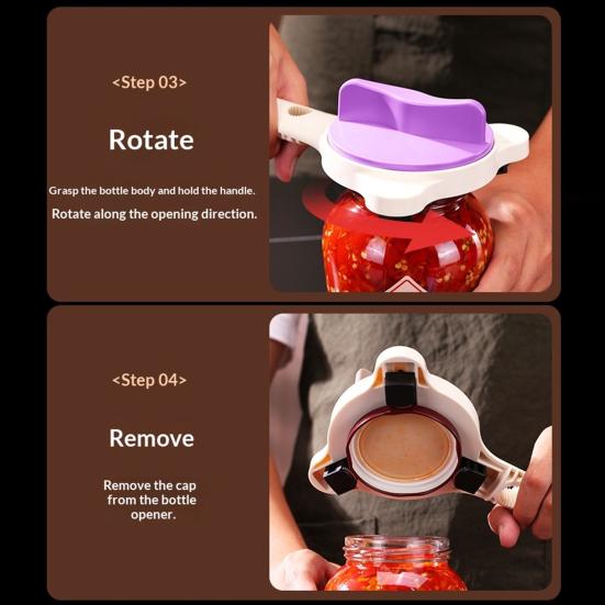 Strain-Free Jar Bottle Opener with Adjustable Capper Mechanism Easy Lid Removal Long Handle Non-slip Jar Cap Remover