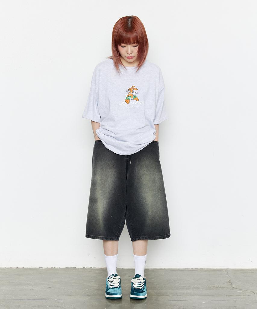 Bieseulaebis Carpenter Loose Fit Denim Shorts Vintage Black