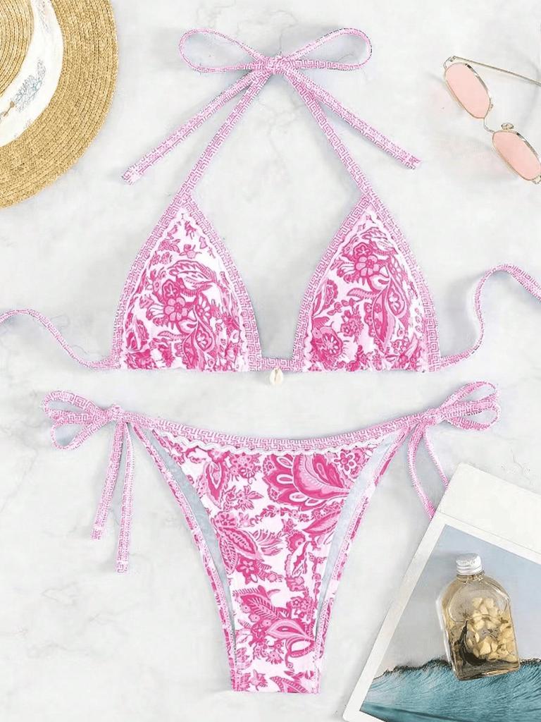 European & American Print Sexy Tie-up Bikini Set (2025)