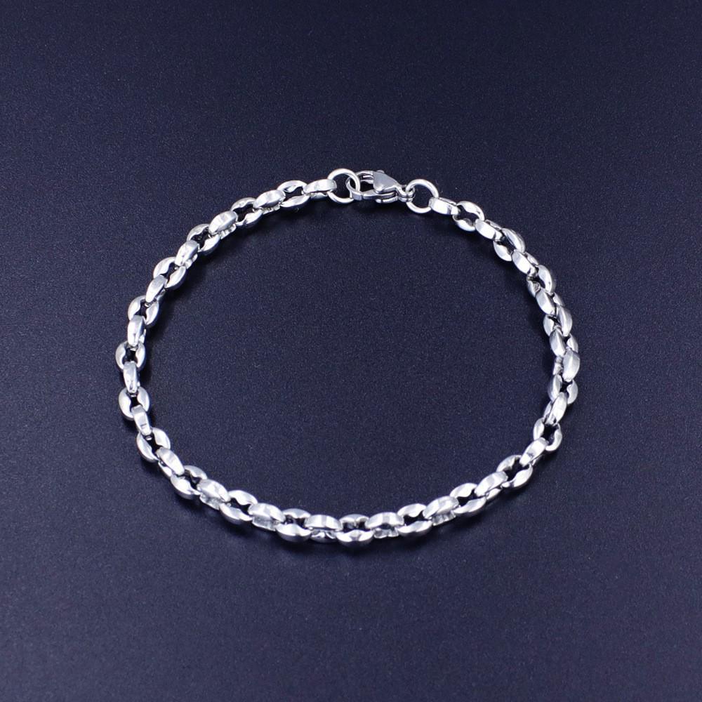 European & American Stainless Steel Cuban-Figaro Men's Bracelet Set - Gold Titanium