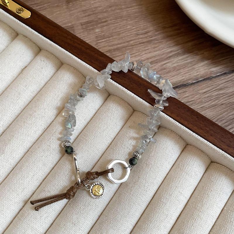 Irregular Stone Beaded Geometric Round Color Bracelet Retro Ethnic Style Bracelet Niche High-end Jewelry Women