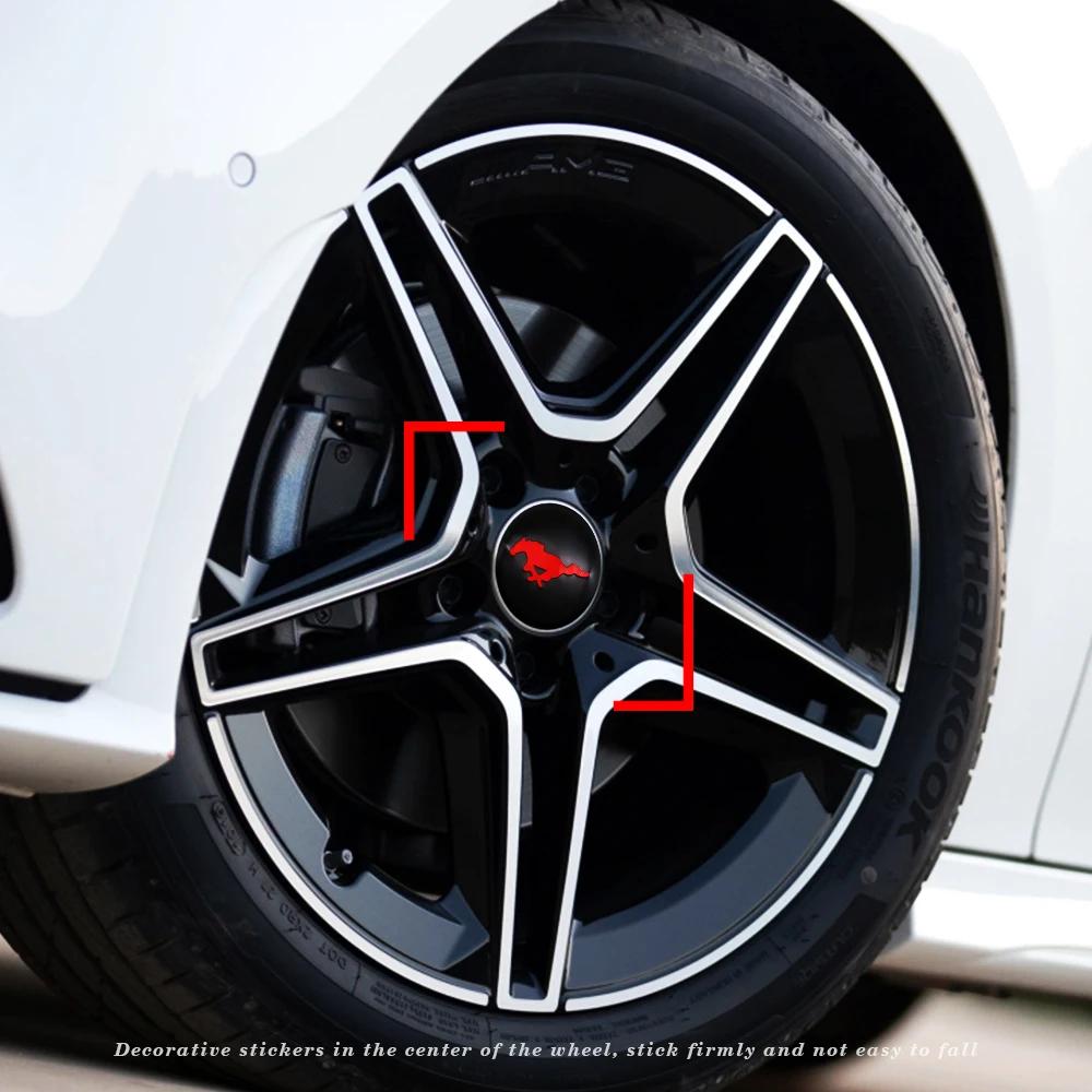 BAYX7 56mm Car Wheel Center Hub Stickers Center Caps Decal Tire Rim Sticker Decoration For Ford Mustang Fiesta Mondeo Fusion Kuga