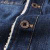 Autumn Winter Sleevless Jacket Men Many Pockets Denim Vest Men Fleece Warm Mens Waistcoat M-4XL
